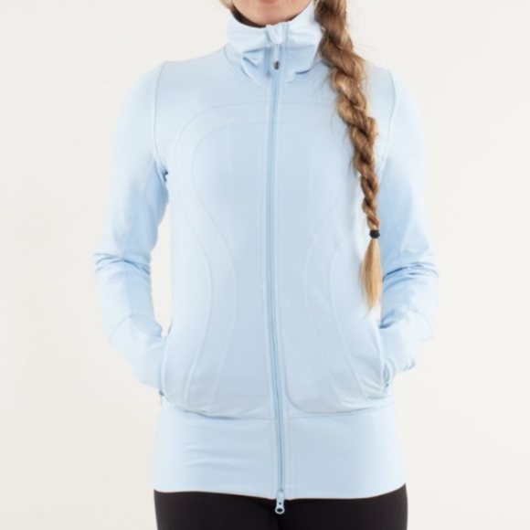 lululemon athletica Jackets & Blazers - Lululemon Light Baby Blue In Stride Define Full Zip Jacket Pockets  Size 2